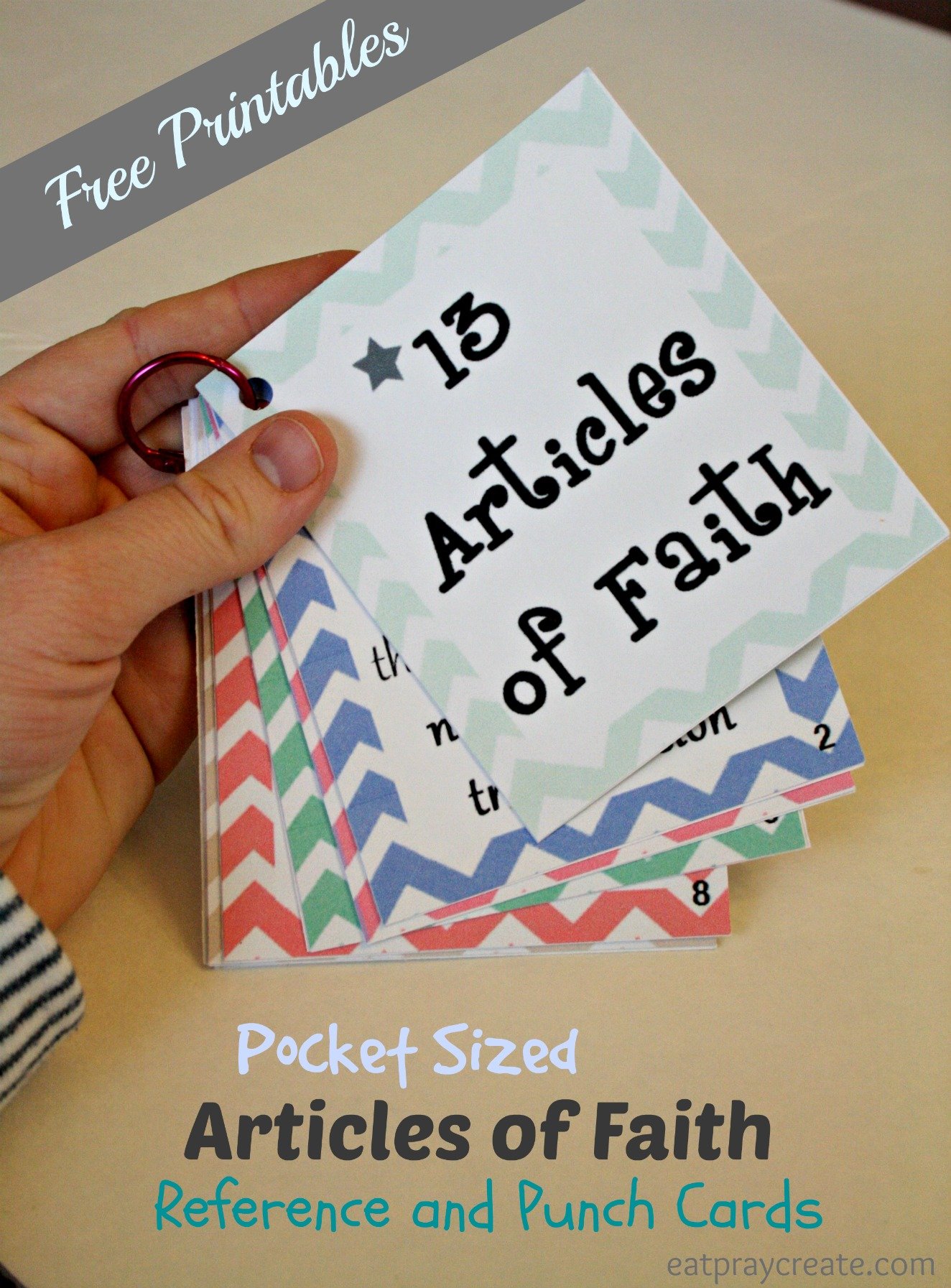 Pocket Sized Articles of Faith Cards - Eat Pray Create