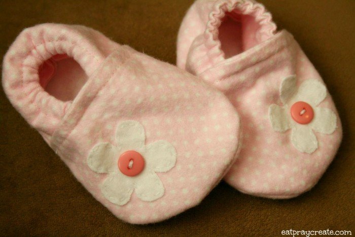 Pink Flower Baby Shoes